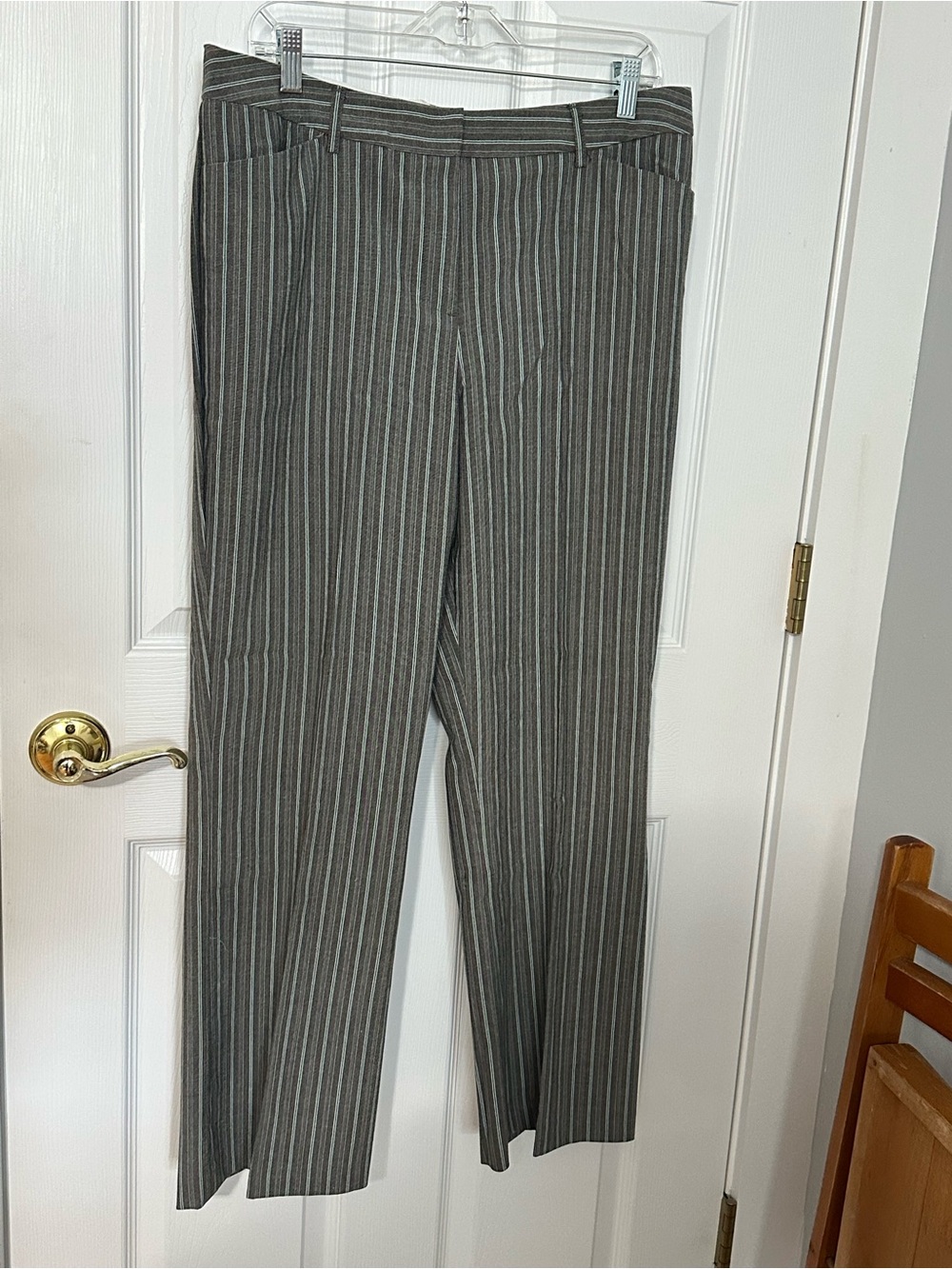 Chadwicks Gray Pinstripe Boot Cut Dress Pants